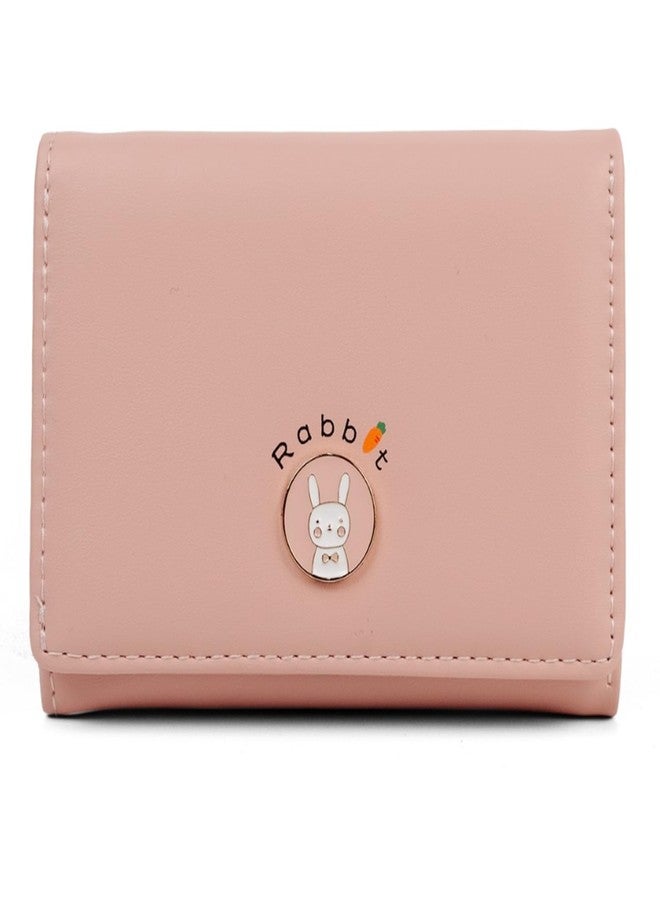 INOVERA (LABEL) Tri-fold Wallet for Womens & Girls - Faux Leather Mini Wallets - Stylish Cash, Card Holder Small Hand Purse (Pink) - Image 1